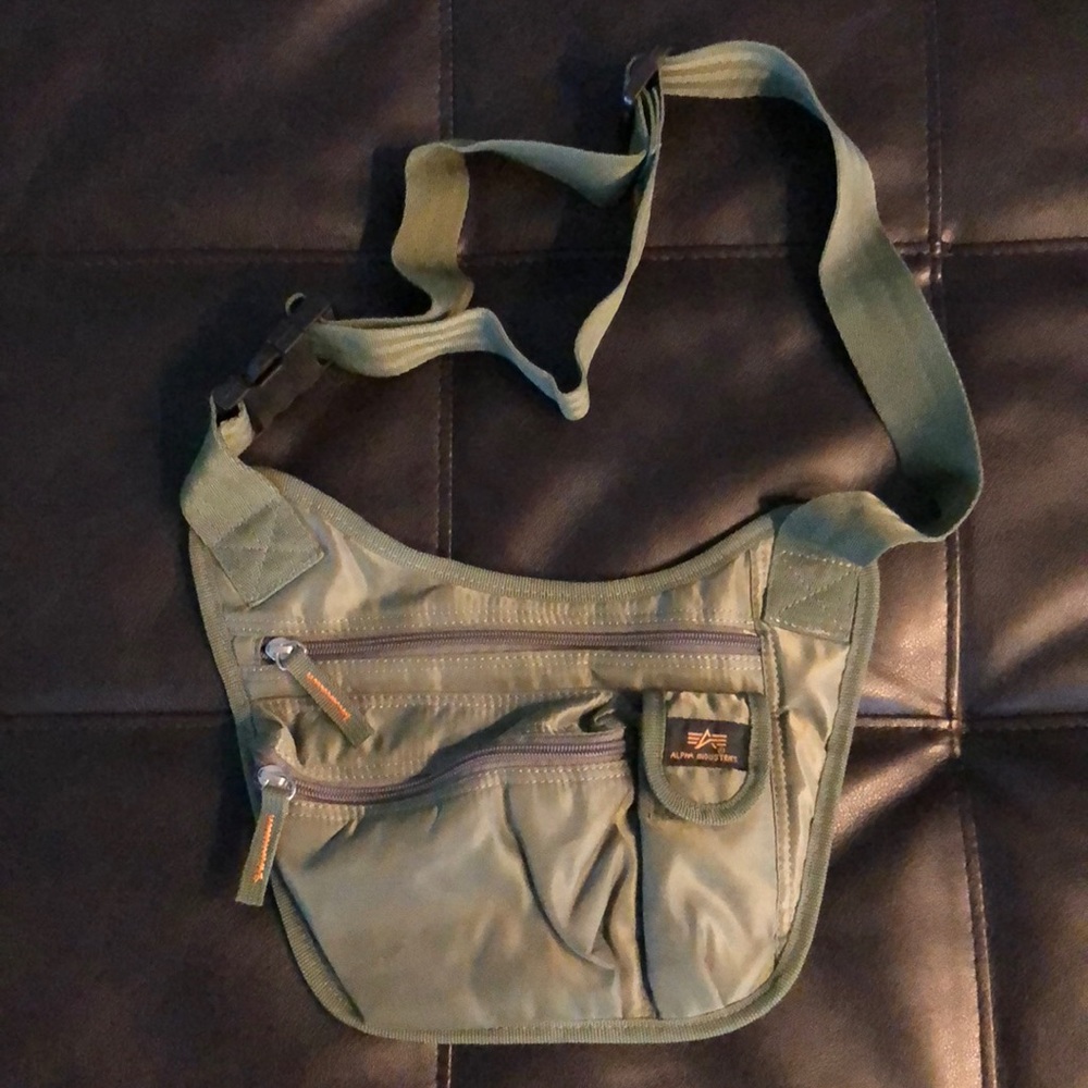 Alpha Industries olive green cross body bag NWOT